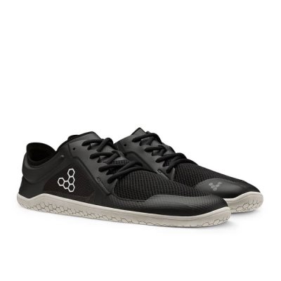 Vivobarefoot Men's Primus Lite II Bio Running Shoes - Black / White USA [GJL190354]